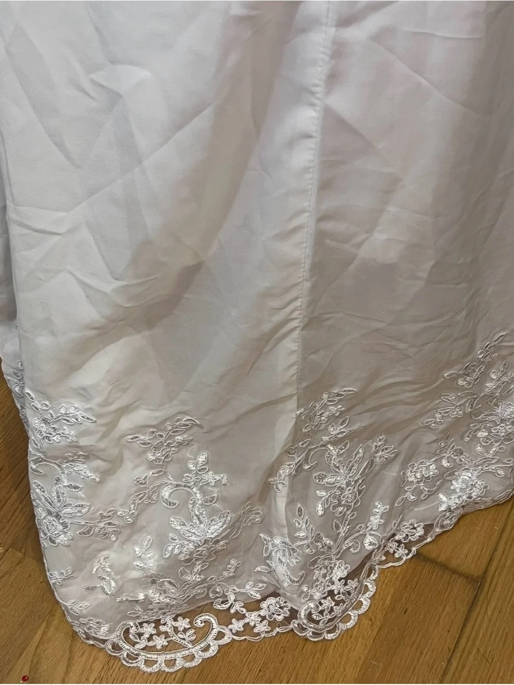 #43-14 White chiffon lace high/Low hem cocktail dress  1X/Size 16W